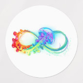 Étiquettes Infinity avec Rainbow Jellyfish (Design 2)