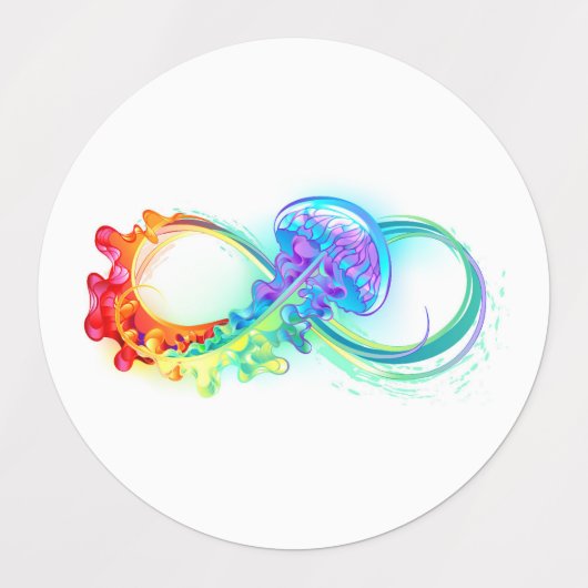 Étiquettes Infinity avec Rainbow Jellyfish (Design 1)
