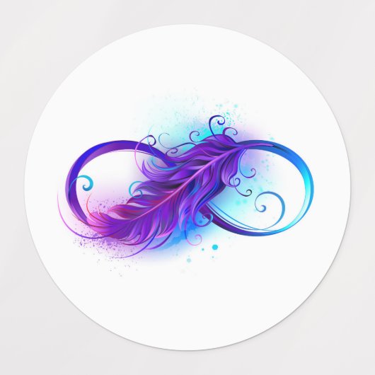 Étiquettes Infinity with purple feather (Design 2)