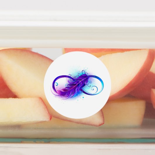 Étiquettes Infinity with purple feather (Apposé)