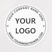 Étiquettes Informations sur le nom du logo d'entreprise perso (Design 2)