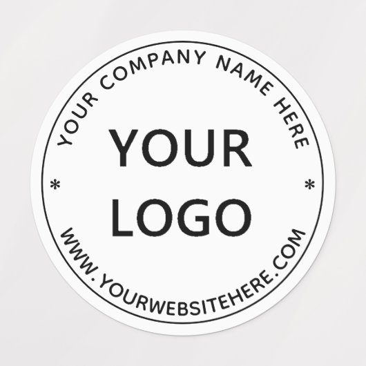 Étiquettes Informations sur le nom du logo d'entreprise perso (Design 1)