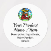 Étiquettes Ingrédient produit fabriqué à la main / bouteille (Design 1)