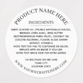 Étiquettes Ingrédients Simple Noir Blanc Bourgogne (Design 2)