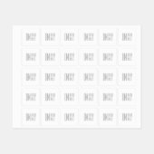 Étiquettes Initiales et logo de nom gris minimal et moderne é (Feuille)