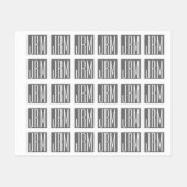 Étiquettes Initiales Monogramme | Blanc Sur Gris (Feuille)