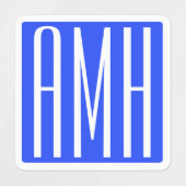 Étiquettes Initiales Monogramme | Multi Couleurs Brillantes v (Design 2)