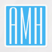 Étiquettes Initiales Monogramme | Multi Couleurs Brillantes v (Design 1)