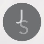 Étiquettes Initiales monogrammes à chevauchement moderne | Gr (Design 1)