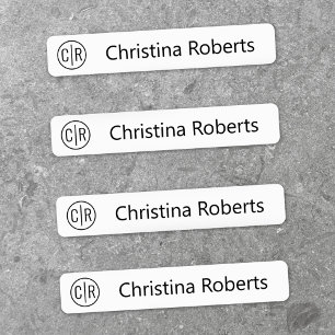 Étiquettes Initiales monogrammes et vêtements en tissu textu