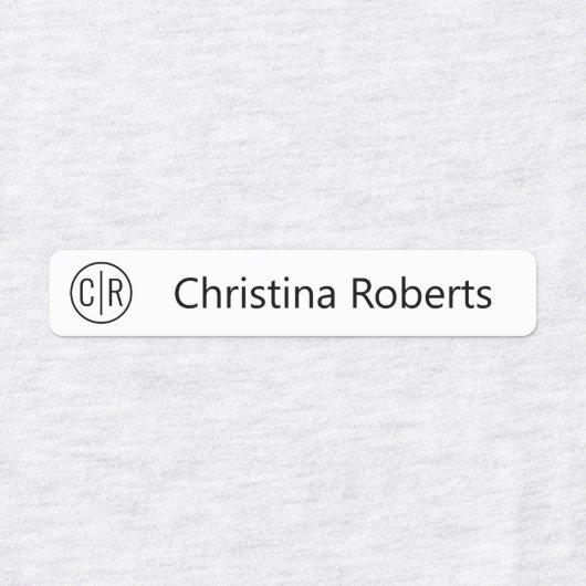 Étiquettes Initiales monogrammes et vêtements en tissu textue (Design 1)