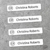 Étiquettes Initiales monogrammes et vêtements en tissu textue