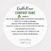 Étiquettes Instructions d'avertissement de bougie (Design 1)