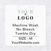 Étiquettes Instructions de soins et taille Carré Vêtements bl (Design 2)