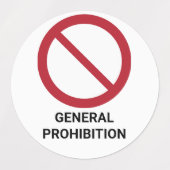 Étiquettes Interdiction générale, série de 30 Interdiction (Design 2)