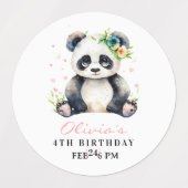 Étiquettes Invitation d'anniversaire Panda, Invitation d'anni (Design 1)