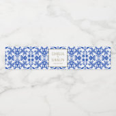 Étiquettes italiens Blue and White Water Bottle (Étiquettes simples)