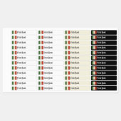 Étiquettes Italy Art Deco Flag | Custom Iron-On Name Label (Feuille)