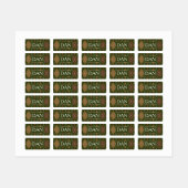 Étiquettes Jacquard Knit Camo Vert / Brown - Initiales ou nom (Feuille)