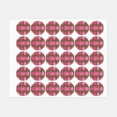 Étiquettes Jacquard Knit rose et Motif Brown - vos initiales (Feuille)