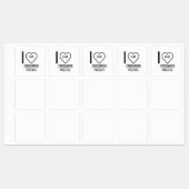 ÉTIQUETTES J'ADORE LES MOTS DE PASSE (Feuille)