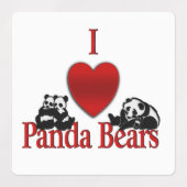 Étiquettes J'adore les pandas (Design 1)