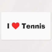 Étiquettes J'aime le tennis (Design 1)