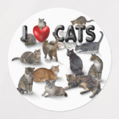 Étiquettes J'aime les chats (Design 1)