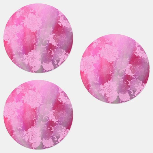 Étiquettes Japanese flowers pink patterns (Groupe)
