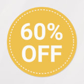 Étiquettes Jaune Rouge violet Petites entreprises Ventes 60%  (Design 1)