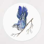 Étiquettes Jay bleu d'oiseau de la forêt (Design 1)