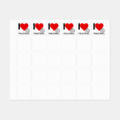 ÉTIQUETTES JE COEUR VOLLEYBALL (Feuille)