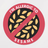 Étiquettes Je Suis Allergique À L'Allergie Des Semences De Sé (Design 1)