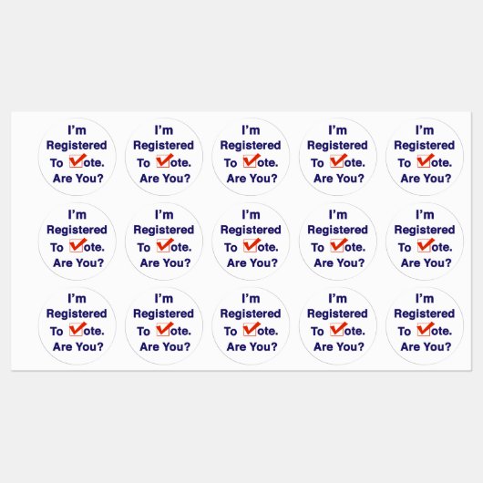 Étiquettes Je suis inscrit pour voter (Feuille)