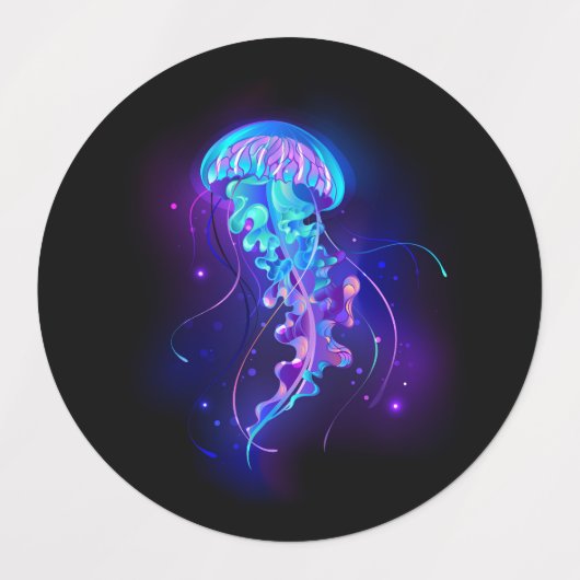 Étiquettes Jellyfish éclatante couleur (Design 1)