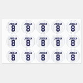 Étiquettes Jersey de baseball avec nom et numéro personnalisé (Feuille)