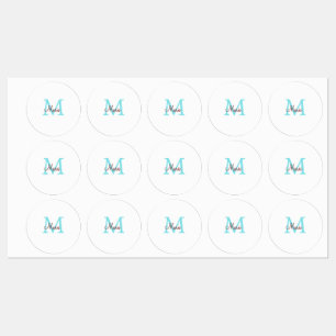 Étiquettes jeté simple minimal ajouter nom monogramme rose ro