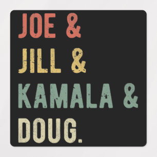 Étiquettes Joe & Jill & Kamala & Doug I