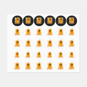 Étiquettes Joli Fantôme Orange Création Halloween Saison Effr
