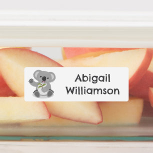 Étiquettes Joli koala brandissant dessin animé personnalisé