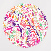 Étiquettes Joli motif de fleurs colorées classiques (Design 2)