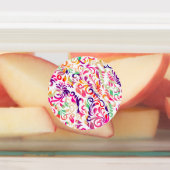 Étiquettes Joli motif de fleurs colorées classiques (Apposé)