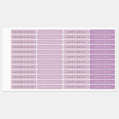 Étiquettes Joli Nom Enfant Imperméable Gingham Violet Doux (Feuille)