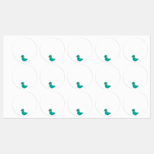 Étiquettes Joli oiseau bleu (Feuille)