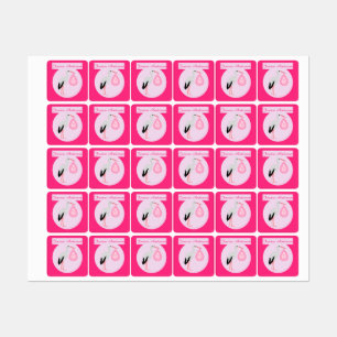 Étiquettes Joli rose Bébé Fille Stork Habillage personnalisé