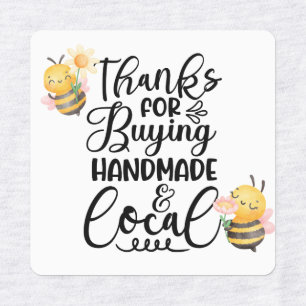 Étiquettes Jolie abeille à bourdons merci d'acheter de l'arti