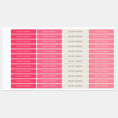 Étiquettes Jolie Fille De Couleur Rose Code Couleur (Feuille)