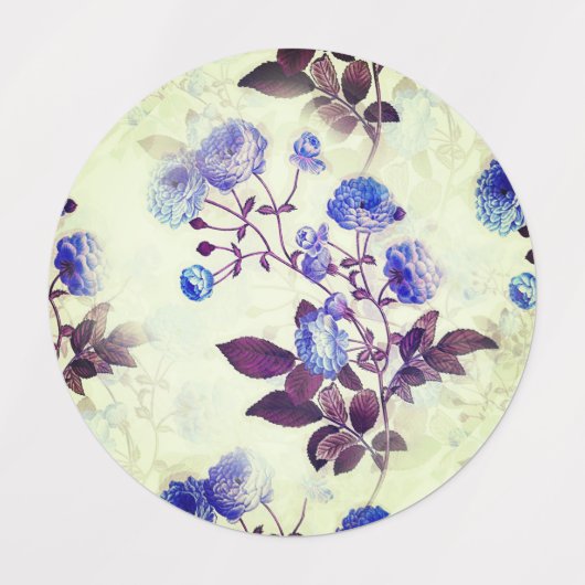 Étiquettes Jolie fleur violette Imprimer sur vert (Design 2)