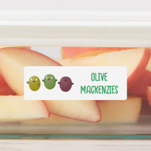 Étiquettes Jolie olives joyeux chanter dessin animé personnal