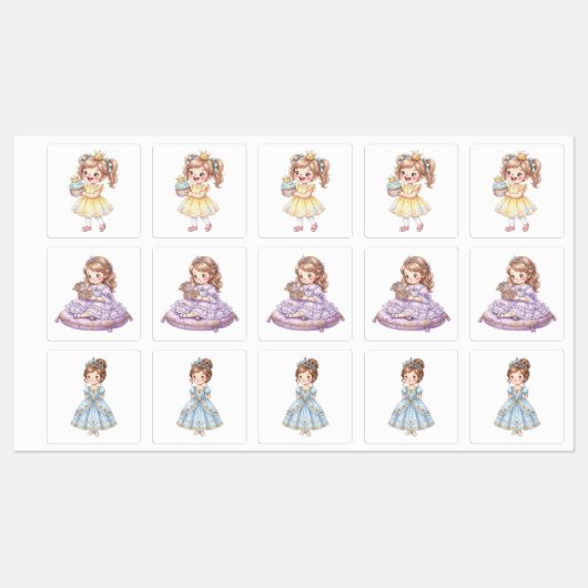 Étiquettes Jolie Princesse (Feuille)
